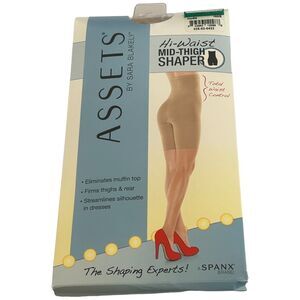 Assets by Sara Blakely High Waist Mid Thigh Shaper Women's Size 3 Nude Nylon